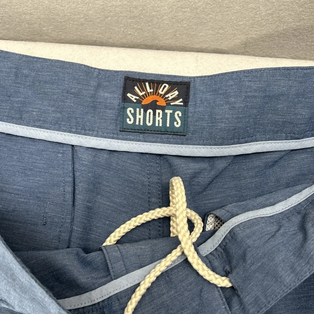 Faherty All Day Shorts Mens 34 Heathered Slate Blue Performance 9